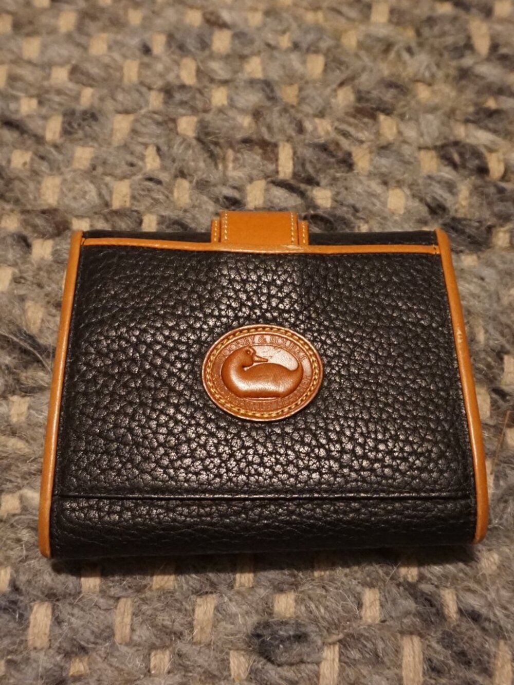 Dooney & Bourke Black Leather Tan Wallet